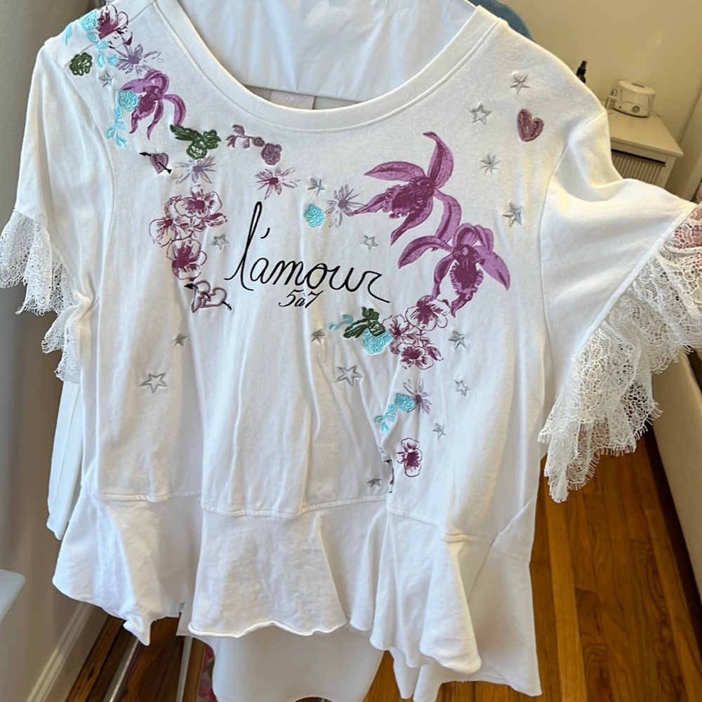 Cinq a Sept lace tee